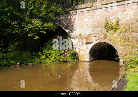 The entrance to the Duke of Bridgewater's coal mines at Worsley Delph, Salford, Manchester, England, UK Stock Photo