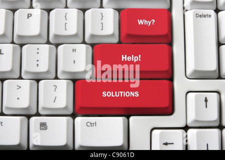 Computer Keyboard and Help Concept Stock Photo