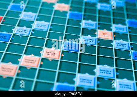 Close up of an empty Scrabble game board Stock Photo