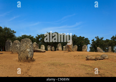 Cromlech of Almendres (Evora - Portugal) Stock Photo