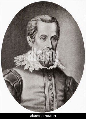 Johannes Kepler, 1571 – 1630. German mathematician, astronomer and astrologer. From Bibby's Annual published 1910. Stock Photo