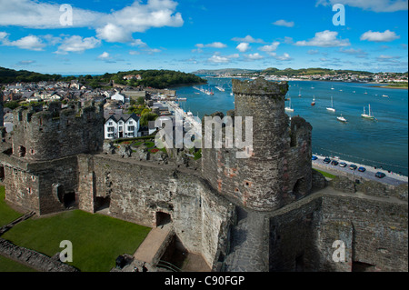 Conwy Castle in Conwy, Wales, UK Stock Photo