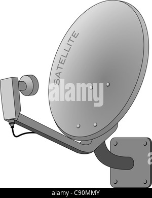 Satellite dish illustration isolated on white - Satellite dish isolated on white as illustration Stock Photo