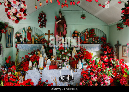 Interior view of the chapel in St. Philippe, La Reunion, Indian Ocean Stock Photo