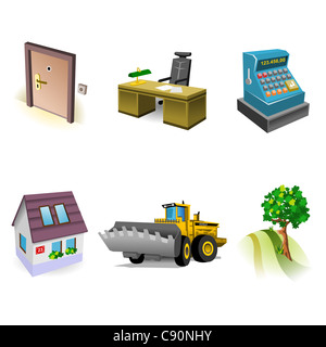 Real Estate Icon Set - Real Estate icons with house and other symbols in high definition Stock Photo