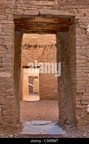 Doorways at Pueblo Bonito, Anasazi Indian ruins, Chaco Culture National Historical Park, New Mexico, USA Stock Photo