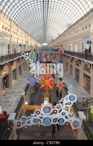 Inside of the GUM Main Department Store (1893)  at the Red Square in Moscow, Russia Stock Photo