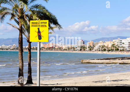 No bottles  on the beach, Mallorca. Stock Photo