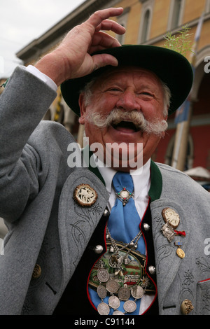 Participant attends the opening ceremony of the Oktoberfest Beer Festival in Munich, Germany. Stock Photo