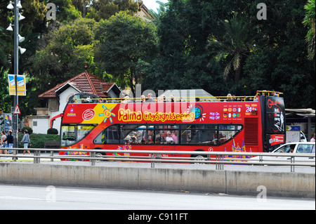 Palma city sightseeing bus in Mallorca Stock Photo