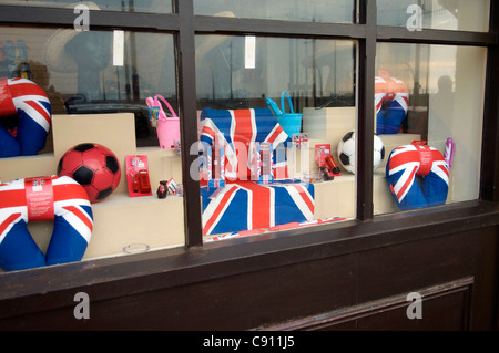 Union Jack gifts in Blackpool shop window Stock Photo