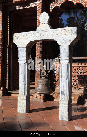 Hanging bell at the Nepalese peace pagoda in Brisbane. The Nepal Peace Pagoda in Brisbane Australia is located at the Stock Photo