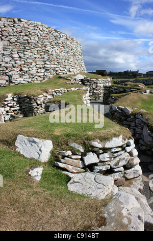 Clickimin Broch is a ruined early Bronze Age settlement in Shetland, Scotland. Stock Photo