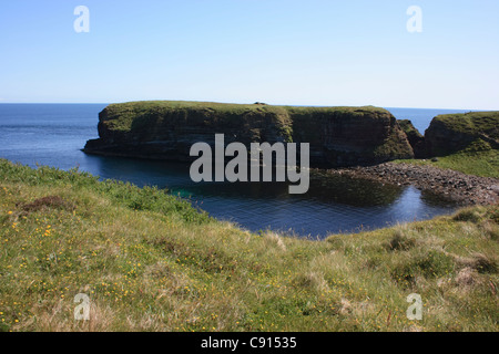 The Brough of Deerness is a Viking Age site perched on the top of a rock stack on the Deerness Peninsula in Orkney.
