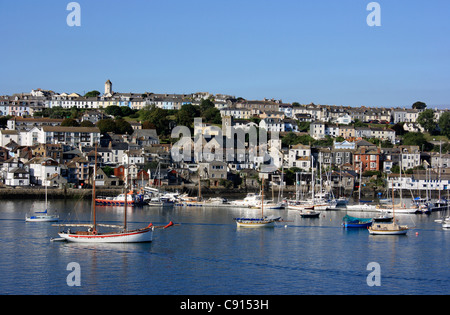 Falmouth is a historic fishing town on the south coast. It's harbour is famous for being one of the deepest natural harbours in Stock Photo