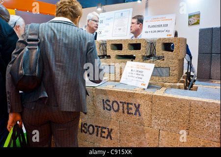 Paris, France, Batimat Construction Materials Trade Show, Green Construction Products, Self-Insulating Building Bricks, Foire Exposition Stock Photo