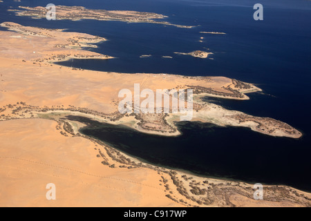 Lake Nasser was created by the building of the Aswan Dam between 1960 and th emid 1970s. The Ptolemaic temple of Isis and other Stock Photo