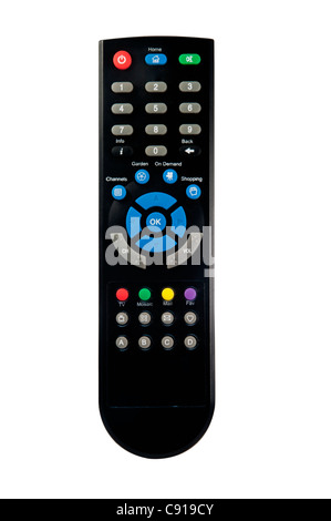 TV remote control - black on white background Stock Photo