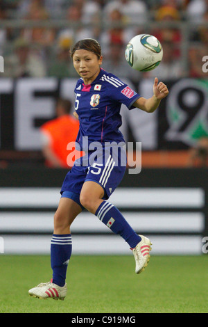 Aya Sameshima of Japan in action during a 2011 FIFA Women's World Cup quarterfinal match against Germany at Arena Im Allerpark. Stock Photo