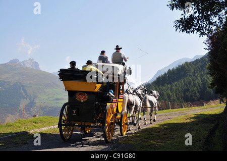 Post coach near Hospental, Andermatt, Canton of Uri, Switzerland Stock ...