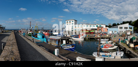 Boats at Sassnitz harbour, Sassnitz, Ruegen, Mecklenburg-Western Pomerania, Germany, Europe
