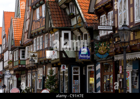 Half timbered houses at the historical old town of Celle, Lower Saxony, Germany, Europe Stock Photo