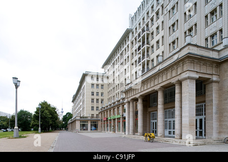 Building fassades in the Karl Marx Allee, Berlin, Germany, Europe Stock Photo