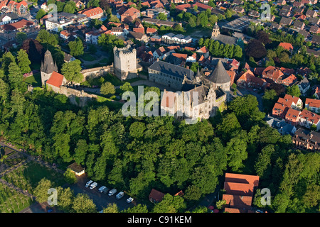 Aerial view of Bentheim castle in Bad Bentheim, Lower Saxony, Germany Stock Photo