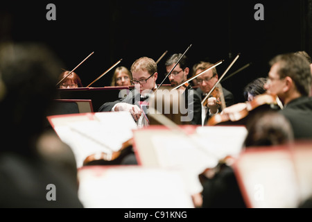 String section in orchestra Stock Photo