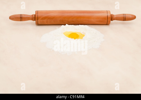 Roller with wheat and egg Stock Photo