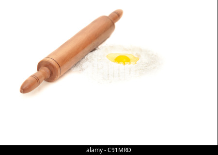 isolated roller with wheat and egg egg Stock Photo