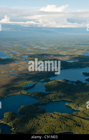 Aerial view of the Big Lake area in the Matanuska-Susitna Valley, Southcentral Alaska, Summer Stock Photo