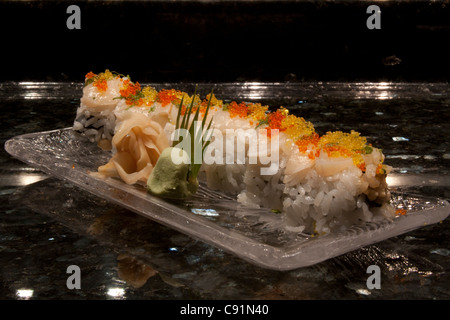 Sushi at the Sakura Sushi Bar at the Hotel Alyeska in Girdwood, Southcentral Alaska Stock Photo