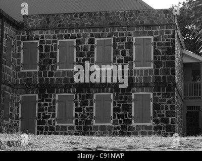 The Officer's Quarters at  Fort Shirley, Cabrits National Park, Commonwealth of Dominica. Stock Photo