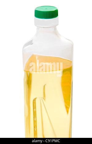 Bottle of sunflower oil isolated on the white Stock Photo