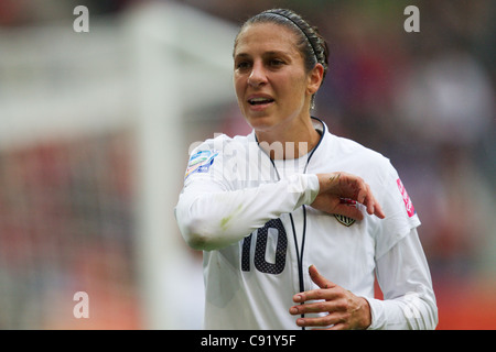 Carli Lloyd of the United States in action during a 2011 FIFA Women's World Cup semifinal soccer match against France. Stock Photo