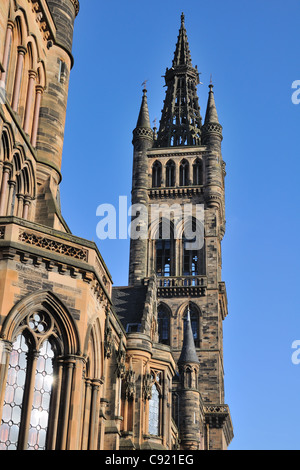 City of Glasgow University bell tower and spire in Scotland. Stock Photo