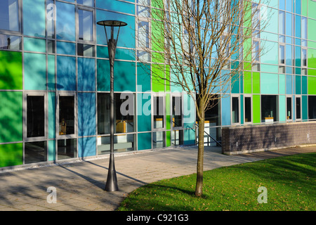 Green coloured, Fraser building of the Glasgow University campus in Scotland. Stock Photo