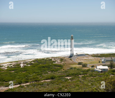 Slangkop Lighthouse at Kommetjie near Cape Town. has been operational since 4 March 1919. It is the tallest cast iron tower on Stock Photo