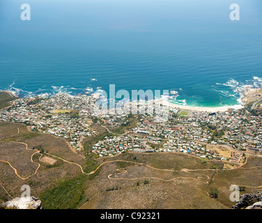 The Camps Bay and Bakoven areas of Cape Town can be seen in striking ...