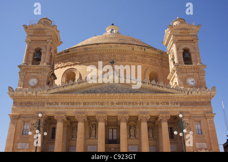 The Church of the Assumption of Our Lady is commonly known as the Rotunda of Mosta or Rotunda of St Marija Assunta and is Stock Photo