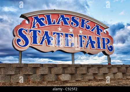 Alaska State Fair Sign, Palmer, Southcentral Alaska, Spring Stock Photo