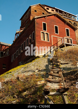 View of the mill building, Kennecott Mines National Historic Landmark, Wrangell-St. Elias National Park & Preserve, Alaska Stock Photo