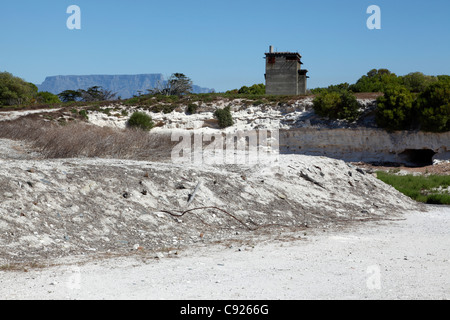 Limestone Quarry at Robben Island Prison where many political prisoners inclusing Nelson Mandela spent years imprisoned during Stock Photo