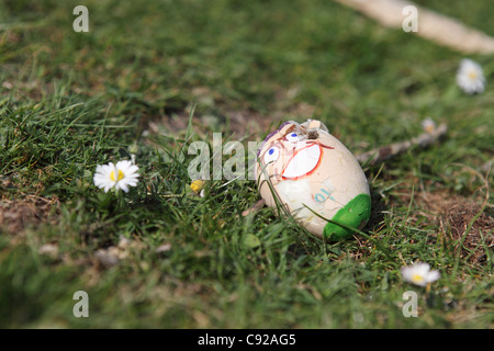 The quirky annual Easter Egg Rolling Competition, held on Easter Bank Holiday Monday, Devil's Dyke, West Sussex, England Stock Photo