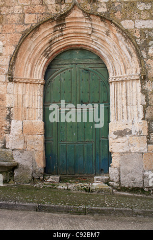 Spain, Valladolid Province, Curiel de Duero, Iglesia de Santa Maria, doorway Stock Photo