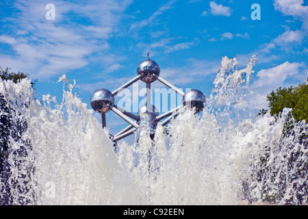 Modern fountain with sculpture Stock Photo