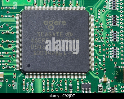 Integrated Circuit Board surface mounted on PCB Stock Photo