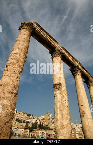 The Culumns of the Forum by the Roman Theatre, Amman, Jordan. Stock Photo