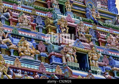 The Arulmigu Navasakti Vinayagar Temple the first and only Hindu temple built in Seychelles 1992 covered in glazed deities Stock Photo